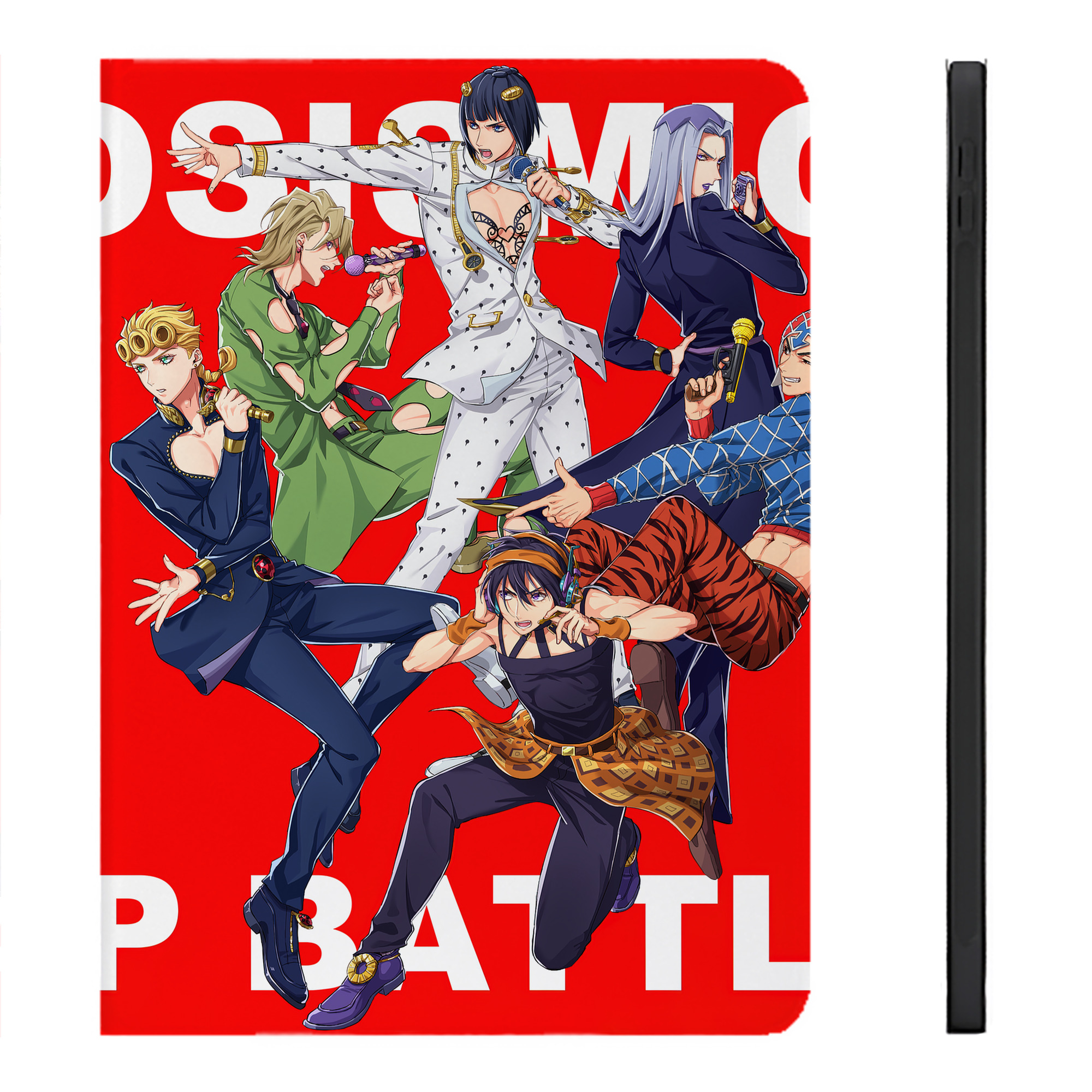 （画像用） ジョジョの奇妙な冒険 JoJo's Bizarre Adventure IPadケース ペンホルダー付き ブックスタイルデザイン
